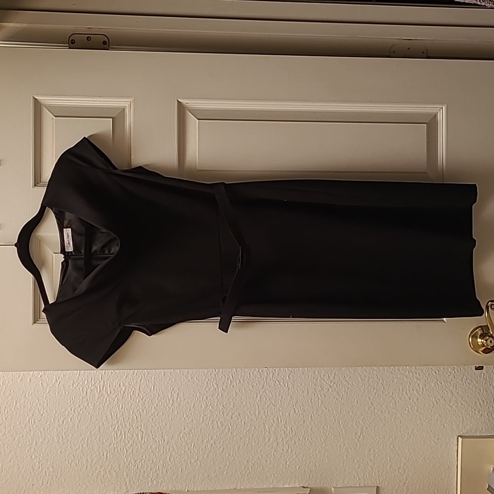 Calvin Klein belted black dress